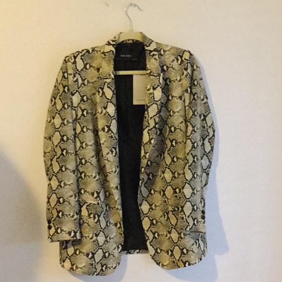 Z A R A Snakeskin Print One Button Blazer - Picture 6 of 6